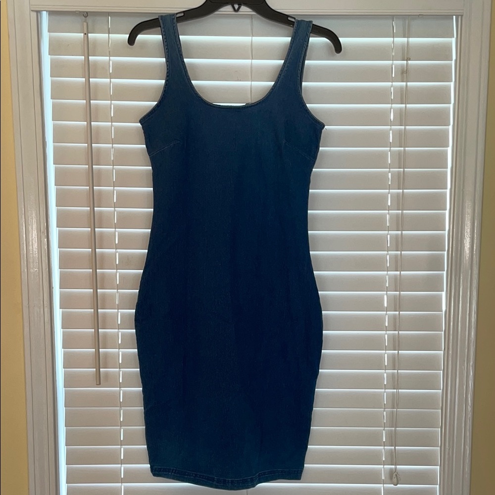 Blue Denim Sleeveless Dress